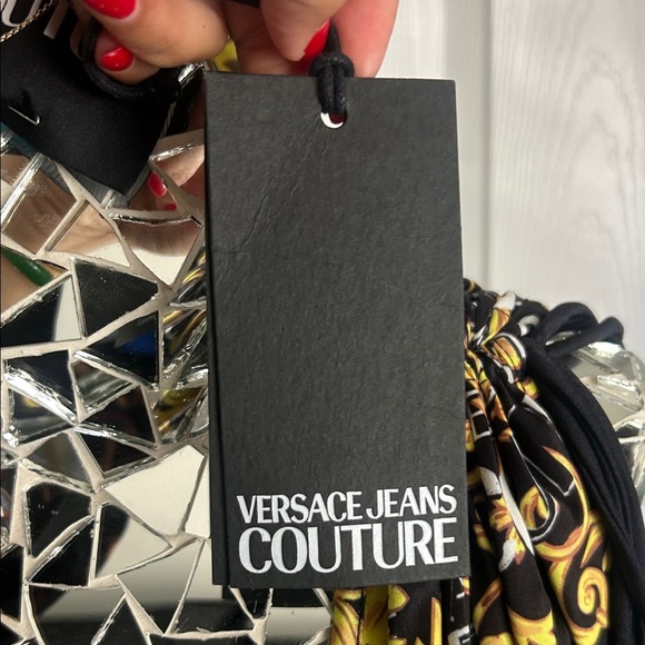VERSACE Black and Gold Mini Dress - Picture 4 of 13
